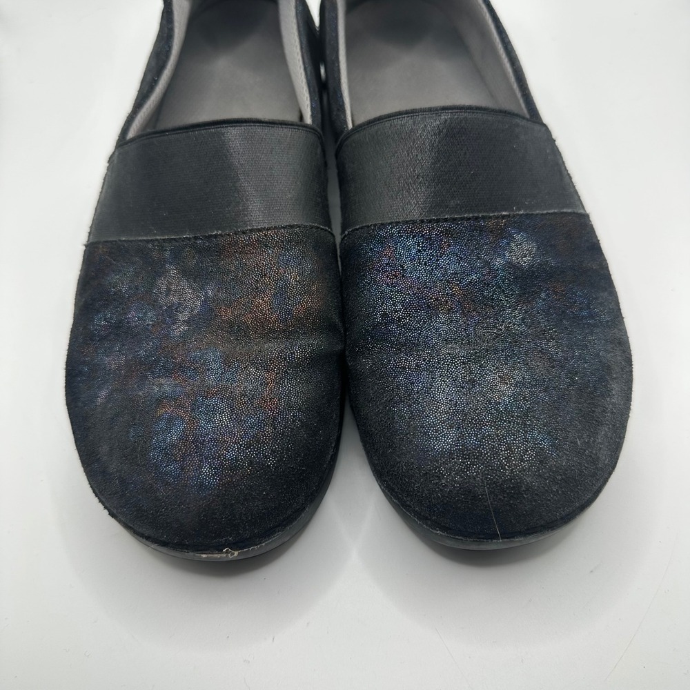 Alegria Womens Slip On Loafers Iridescent Black Shimmer Comfort Shoes Size 40 - Picture 2 of 4